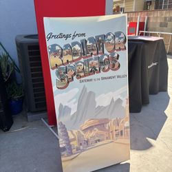 Disney Pixar Cars - Radiator Springs - Vinyl Backdrop + Stand (4ft x 2ft)