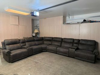 Huge gray sectional recliner- free delivery