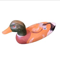 Vintage Wood Decoy Duck Figurine 13 in. Nice!