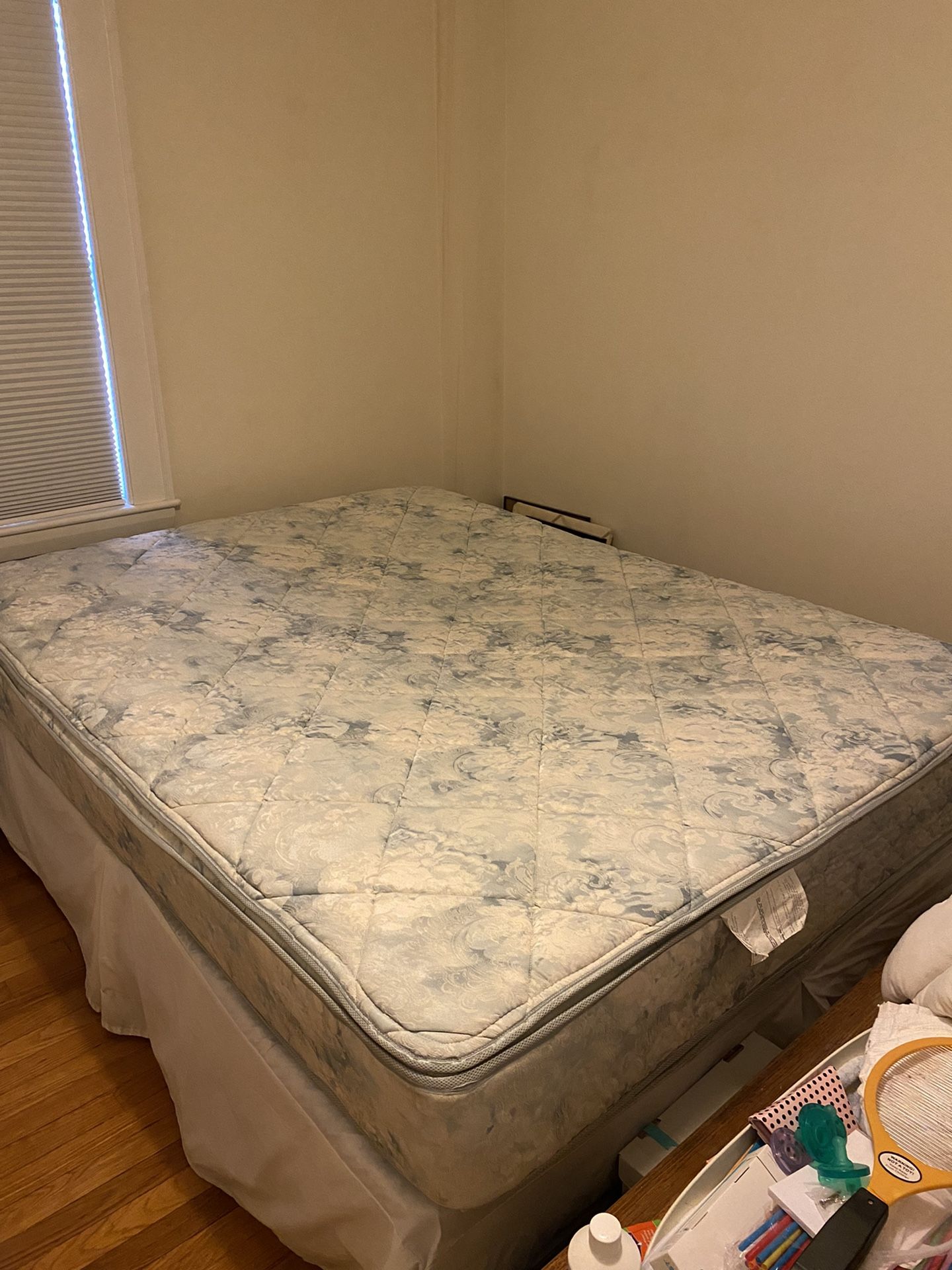 Queen Mattress, Box Spring And Frame