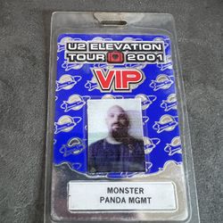 U2 ELEVATION TOUR VIP BACKSTAGE PASS COLLECTIBLE
