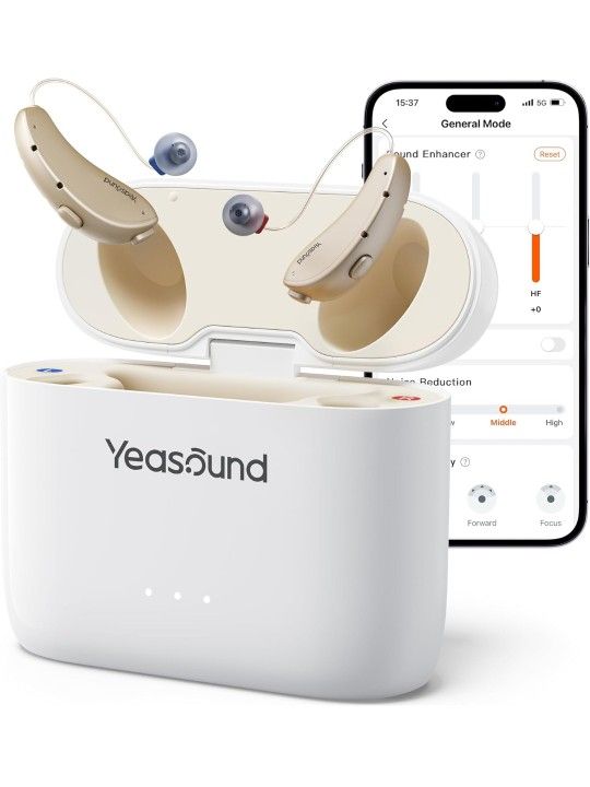 Yeasound OTC Hearing Aids for Seniors, Bluetooth Call Enabled for iOS, Wireless Rechargeable Hearing Aid, RIC700-Plus Prescription-Grade Design & APP