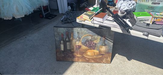 Wine and Cheese Still Life Canvas Print