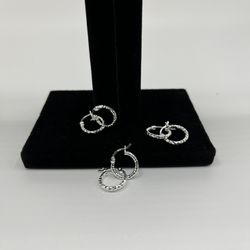 Arracadas Diamantada De Plata.925