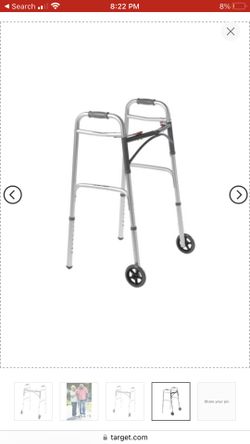 Disability Walker/Drive Medical PreserveTech Deluxe Two Button Folding Walker with 5" Wheels