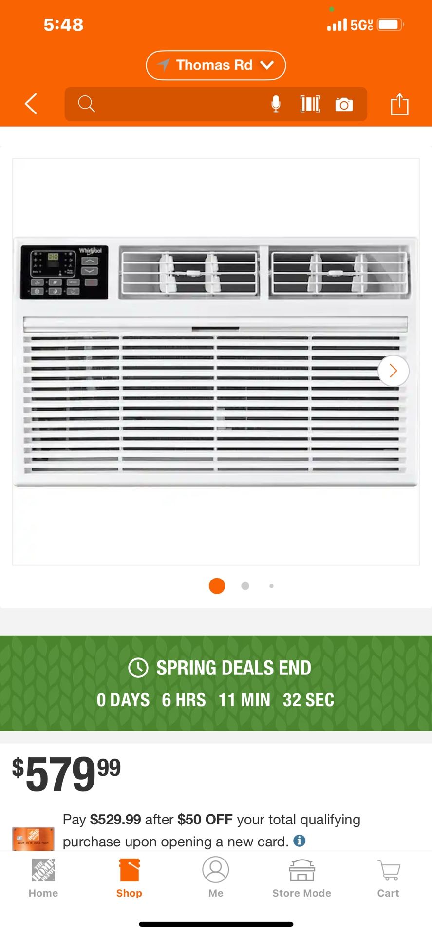 Whirlpool 10,000 BTU (DOE) 230-Volt Through-The-Wall Air Conditioner Cools 450 sq. ft. with Heater with Remote in White