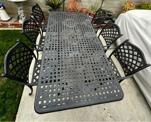 Patio table set with chairs