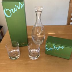 Kate Spade Cocktail Glasses And Decanter 