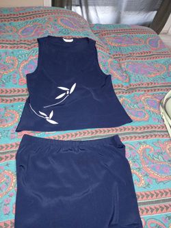 Pajama Set (Dark Blue and White)