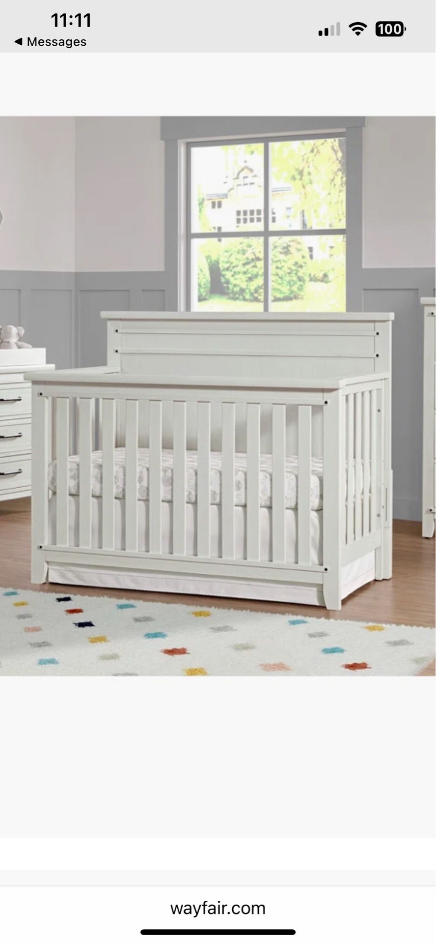 Baby Crib Ellison 4 in 1 convertible by SoHo “crib only with mattress”