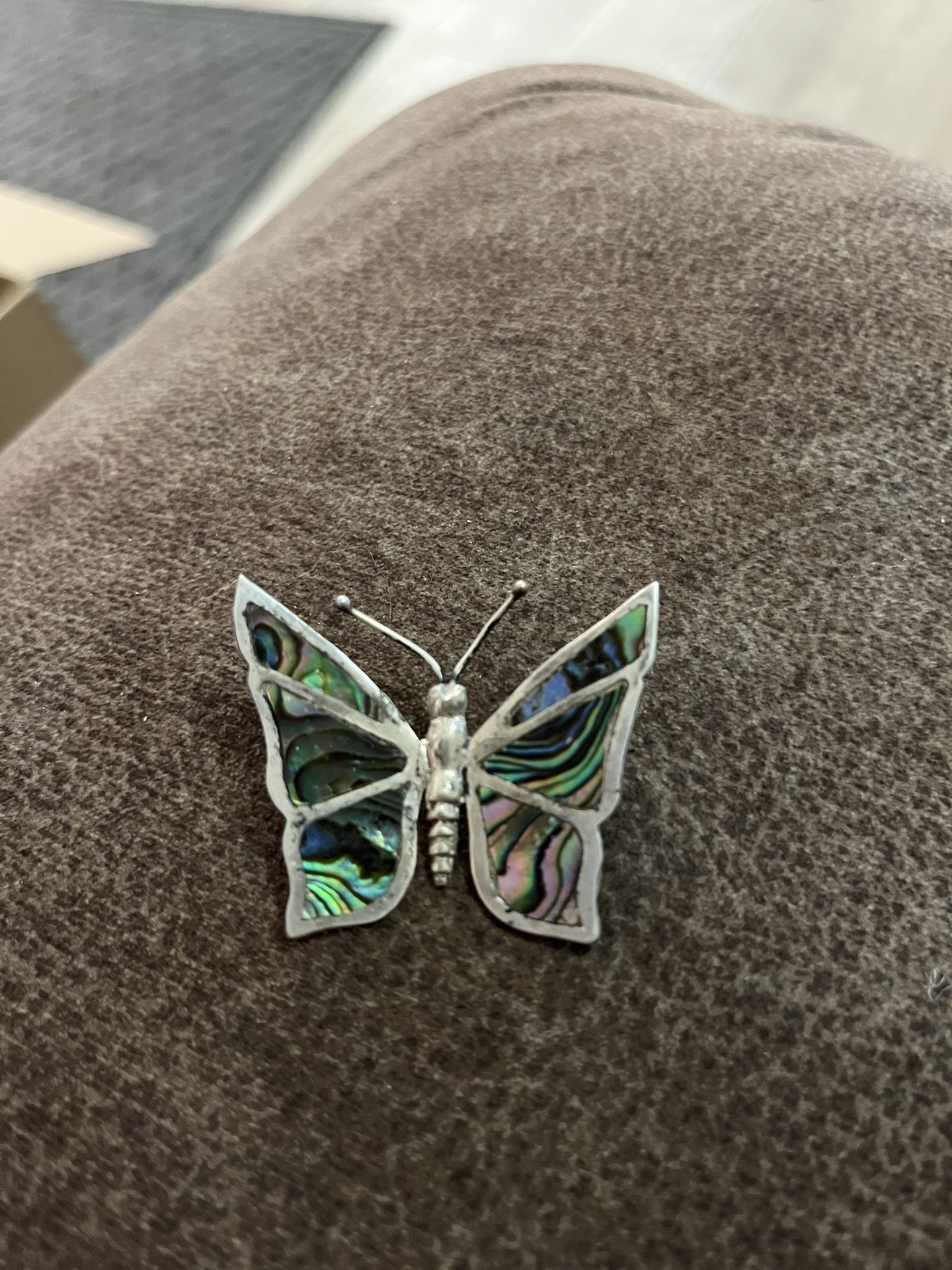 Beautiful Mexican .925 Silver And Abalone Butterfly Brooch $35