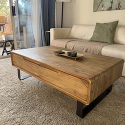 Solid Wood Coffee Table w/ Drawers