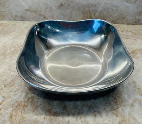 Wilton Armetale Pewter Plough Tavern Salad Serving Bowl ~ Matte Gloss Finish 9in