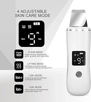 Face Scrubber Skin Spatula - Blackhead Remover with 4 Modes, Pore Extractor Face Spatula Deep Cleansing for Facial Skincare Women Gift