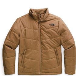 The North Face 550 Puffer Jacket Down Feather Mens Gold Logo Coat Full Zip