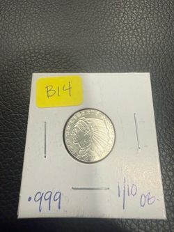 1/10 oz. .999 Silver Incuse Indian Fractional Round bullion