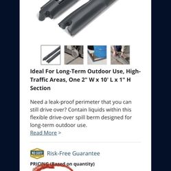 New Pig Drive-Over SpillBlocker Dike, 10' L x 2" W x 1" H, Quick Spill Response, Temporary/Removable Barrier, Black, PLR350