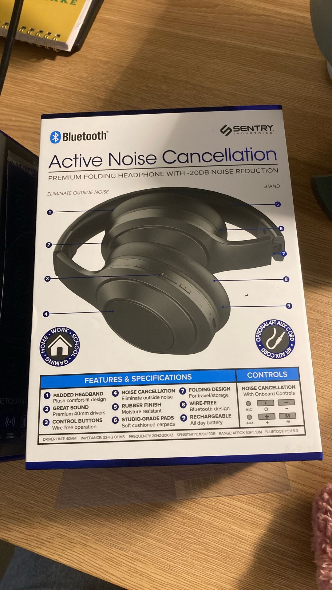 Sentry Active noise Cancellation Headset Bluetooth