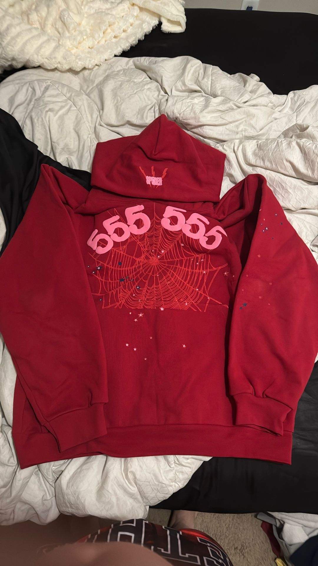 Red 555 Sp5der Hoodie
