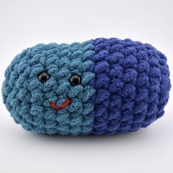 crochet chill pill / happy pill handmade in Seattle Mariners blue & turquoise
