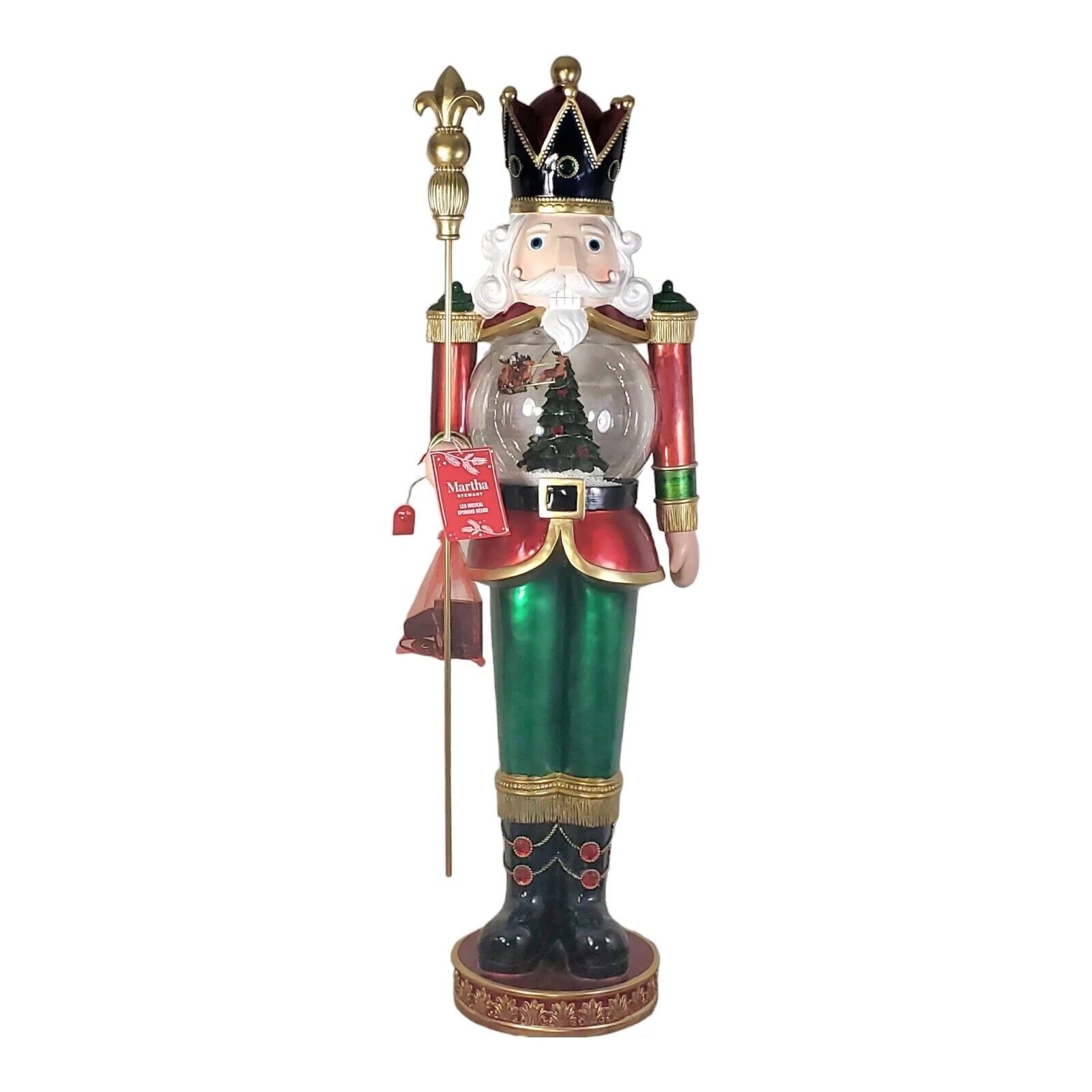 Martha Stewart 4ft Christmas Nutcracker- Snowglobe Light Up, Motion And Music