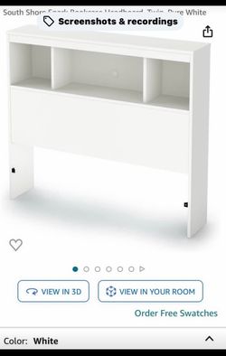 Bookcase Headboard, Twin, Pure White