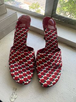 Jeffrey Campbell red kitten heels