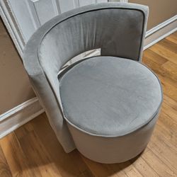 Grey Swivel Stuffed Velvet Accent Chair ( Won't Last)