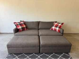 Crate & Barrel Sofa & Ottomans