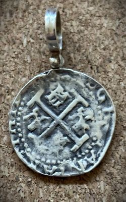 Atocha Sunken Tresure Jewelry - Lima 8 Escudo Silver Coin Pendant