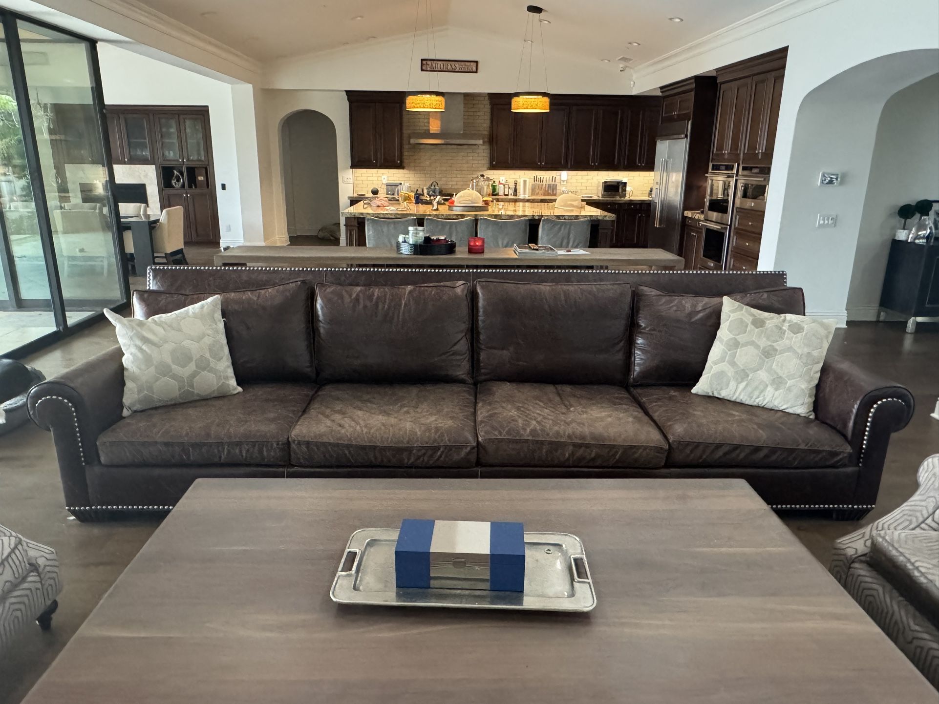 12 Foot Gorgeous Custom Real Leather Couch- 70%+ OFF!