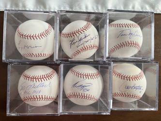 Autographed Baseballs With Display Case