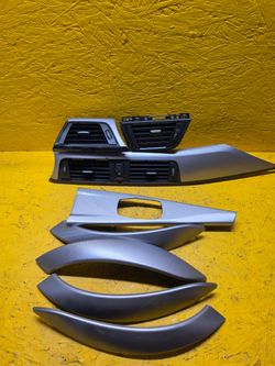 2012-2018 BMW F30 320i 328i 330i 335i 340 Front Rear Aluminum Hexagon Black Gloss Interior Trim Set
