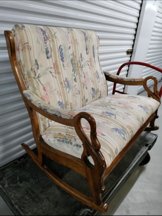 Swan Arm Gooseneck Double Rocking Chair