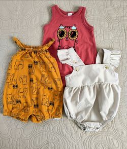 3 cute baby girl rompers size 3 months. Fontana pickup.
