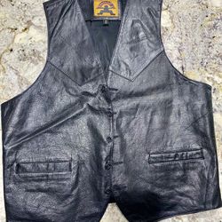 Black Leather Vest, Size M —$10