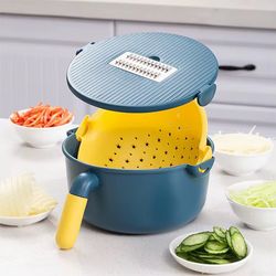 Wet Basket Vegetable Cutter – Multi‑Blade Slicer & Strainer