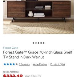 70” TV Stand Dark walnut 
