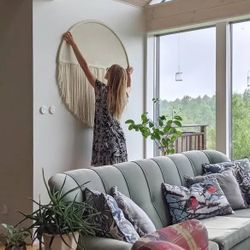 Circular Fiber Art Collection Wall Home Decor