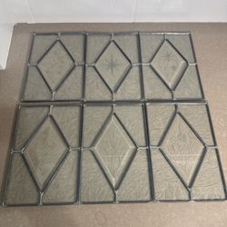 Leaded Glass Window Panels Set of 6