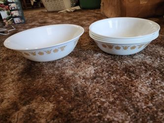 Vtg. Corelle Gold Butterfly Serving Bowls
