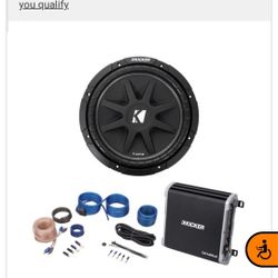 Kicker Amplifier And Subwoofer (Amp Kit Sub Box Bass Car Stereo Audio Pioneer Kenwood Alpine Skar Mtx Hifonics Jl Fi Re Crunch 2 4 Channel 
