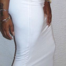 Long white pencil skirt