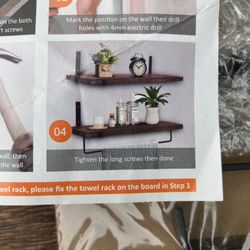 Floating Wood Shelves, Small Size New In Box