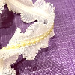 14 Yards Of Pearl Embossed Lace