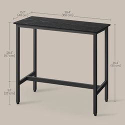 VASAGLE Bar Table Kitchen Dining Table High Top Pub Height Cocktail - Black