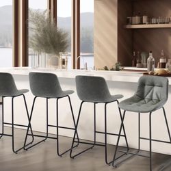 26” Leather Barstools
