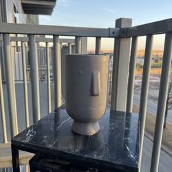 Grey Face Ceramic Pot