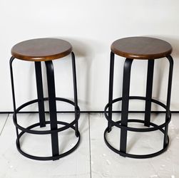 Set of 2 Industrial Bar Stools