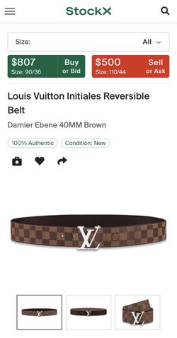 Louis Vuitton Initiales 40mm Belt Damier Ebene (size 100/40)